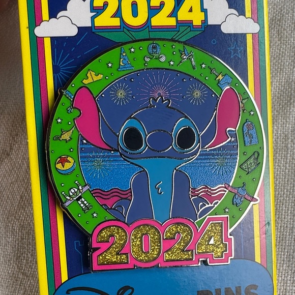 Disney 2024 Stitch Pin with Blue and Pink Accents - Picture 3 of 8